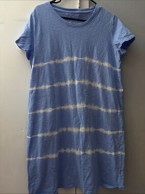 Light Blue Tie-Dye T-Shirt Dress